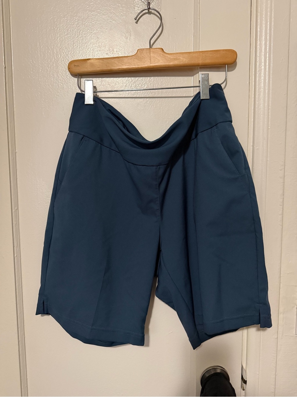 Adidas Women’s Slim-Fit Teal Blue Active Shorts